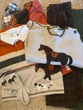 Holy Grail Janie and Jack 4 Autumn Equestrian Horse & Puppy Lot